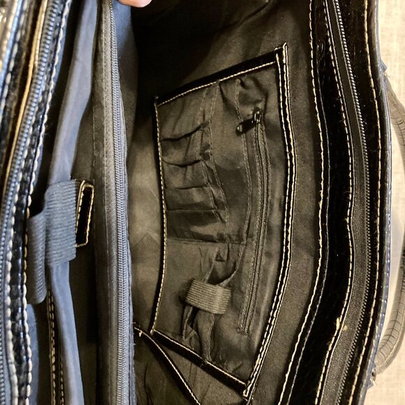 Great Condition, LG Patent Croc Embossed Tech Bag Satchel Tote - Picture 8 of 10